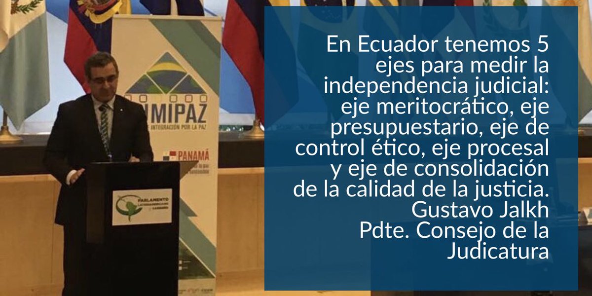 CJudicaturaEc's tweet image. #GustavoJalkh en #CUMIPAZ2017 detalla los 5 ejes que se utilizan en #Ecuador para medir la independencia judicial 👇🏻 @embajadaporpaz