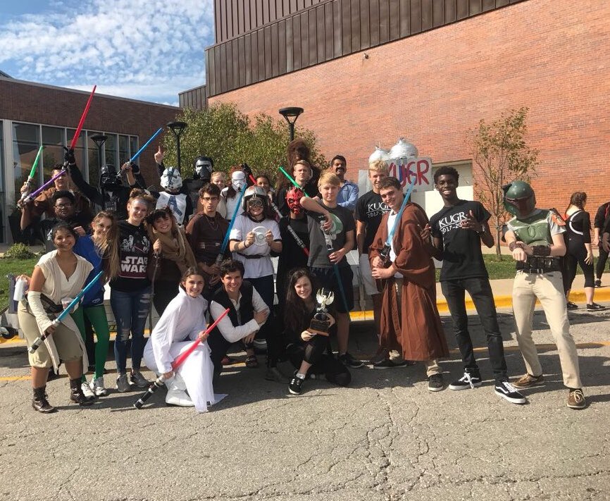 NWKUGR's tweet photo. The force was with us. S/O to the students who voted us best HC float for 2nd year in a row. ALL the floats were straight🔥. #ndub #KUGR 🏆✌️🥇 https://t.co/VQPJSxCj3Z