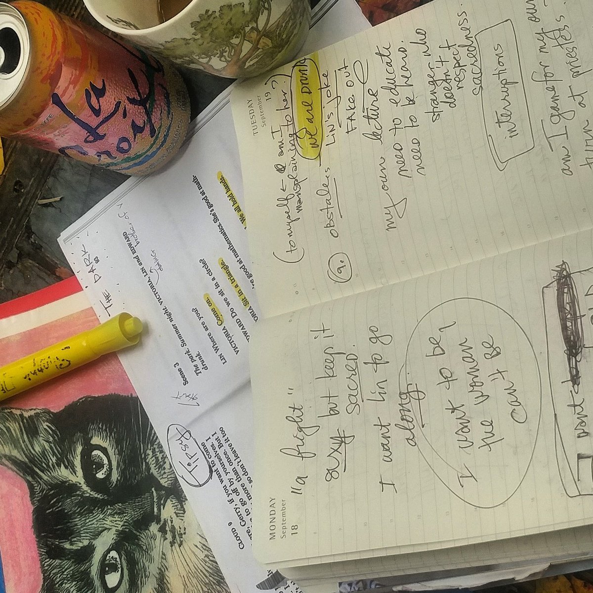 kate_adair's tweet photo. Working on #newscene #scenestudy #cloud9 wondering about #actorsbible questions..#prettyday #backyardigan #priestess #conjuring #triangles 🔽 https://t.co/Tgb32GzQe3