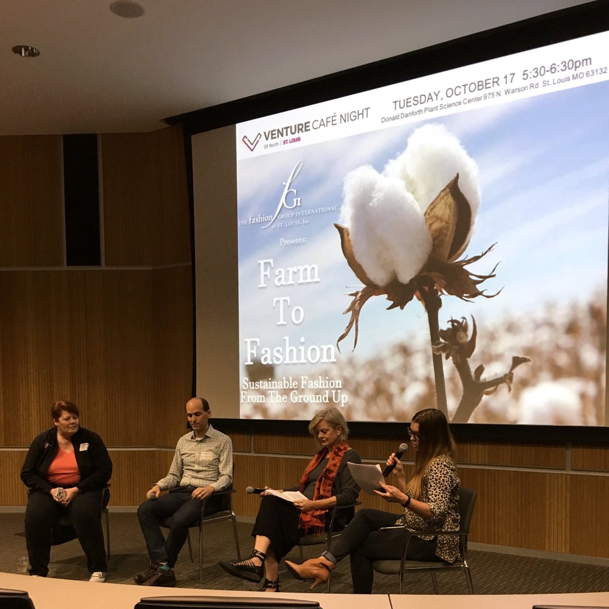 What a great discussion for our <a href="/VentureCafeSTL/">Venture Café STL</a> #sustainablefashion panel a the <a href="/DanforthCenter/">Danforth Center</a> #fgi #stl #stlevents #stlfashion #fashion
