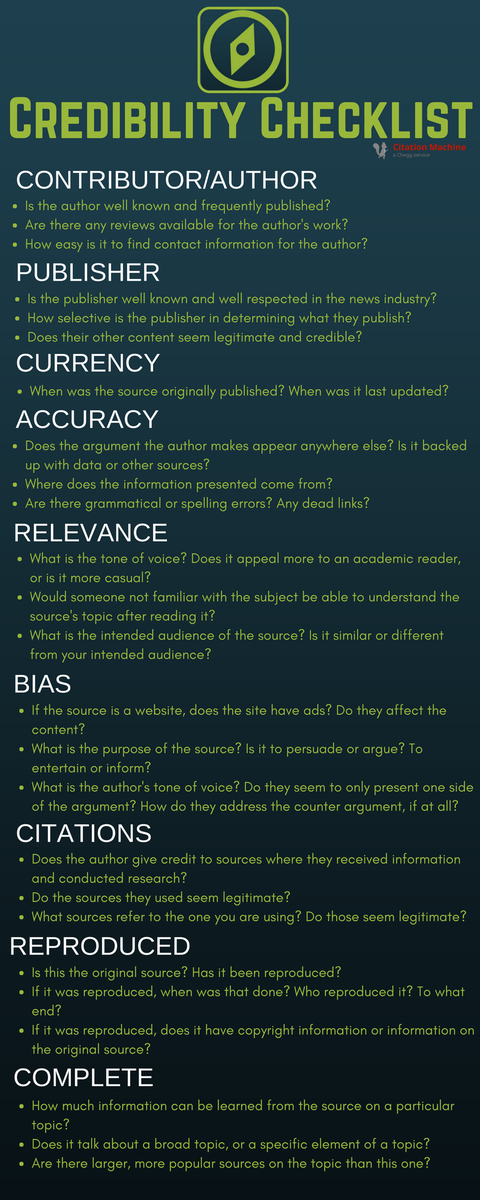 ORIGINFSCJ's tweet photo. How do you know the news you receive is credible?  Here's a useful checklist in avoiding #Fakenews -The Origin #FSCJ https://t.co/9uSpeHs6Aa