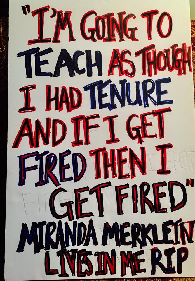 MMstrikesback's tweet photo. #MirandaLivesInMe Because of her fighting #adjunct spirit I am not giving up the struggle for #adjunctjustice @TiffanySKraft @darthur62 https://t.co/G1xkFRAVqn