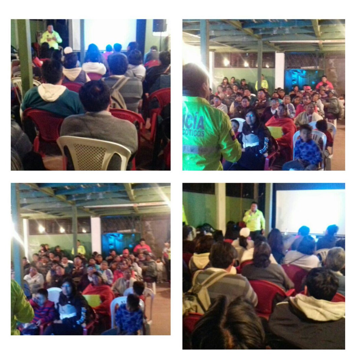 PoliciaEcuador's tweet photo. Capacitamos a moradores de sectores La Comuna y Las Casas #DistEEspejo en "Prevención al consumo de drogas y delitos" #DirAntidrogas #DMQ https://t.co/Y1lkjiLVPd