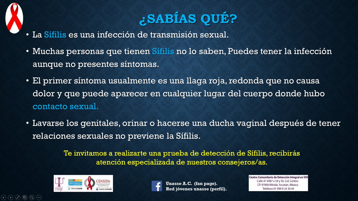 Puedes agendar una cita para realizarte una prueba de #VIH o de #Sífilis comunícate al 924-30-44. Son pruebas gratuitas y confidenciales.