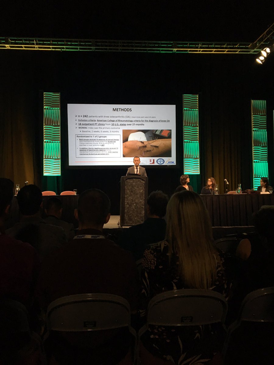 sarahdpt10's tweet photo. @DrDunning presenting the latest evidence supporting #osteopractic dry needling for knee OA at #AAOMPT https://t.co/1Ro6R1SSIC