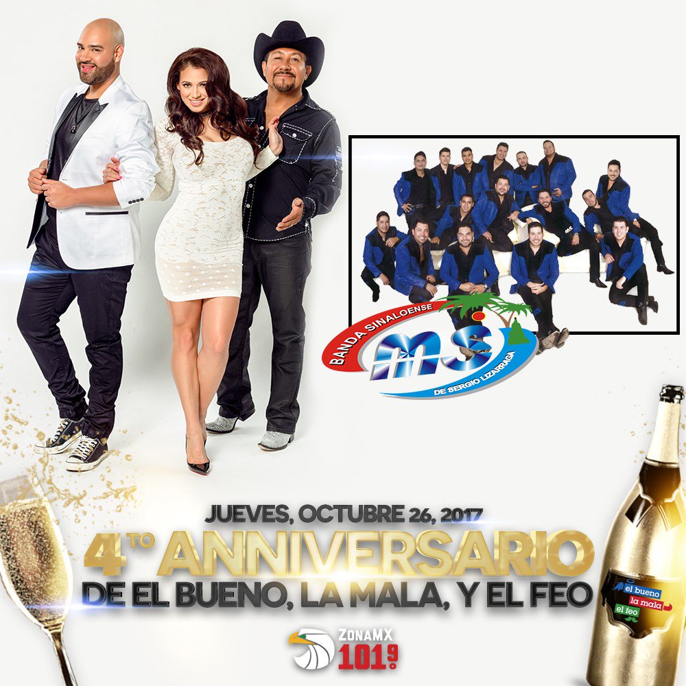 LizosMusic's tweet photo. Este 26 DeOctubre @BANDA_MS presente en el 4to Aniversario de @BuenoMalaFeo 🤠🎙️ https://t.co/uPtfuEVih3