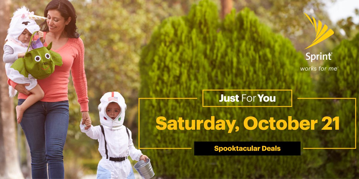 UwSprintBula's tweet photo. Don’t miss the #JustForYou event on Saturday, 10/21 at your local store! We’ve got scary good deals for all our customers! #WorksForMe https://t.co/oQCPJcN0sq