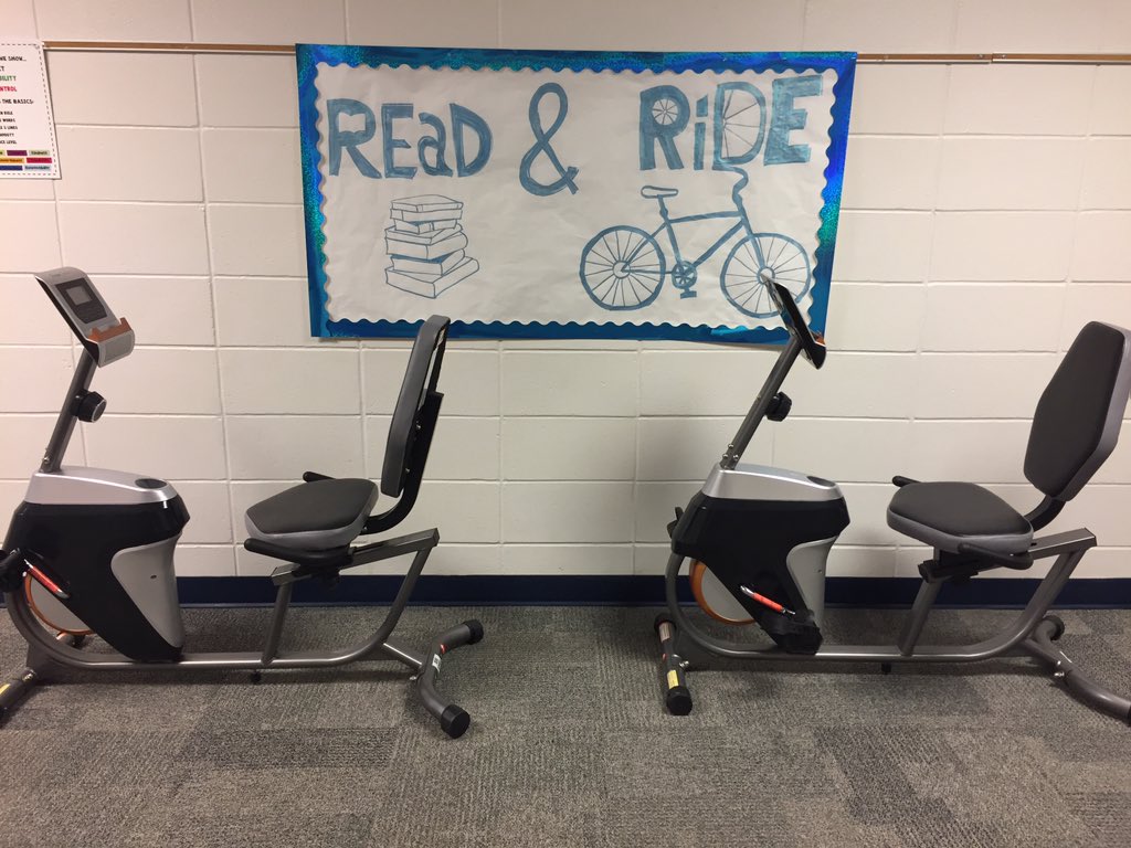 TrudyLudwig's tweet photo. Check out this librarian's Read &amp; Ride student station for her elementary students here in Missouri. How fun &amp; creative! #edchat #sccrowd https://t.co/dwy4gWX0SO