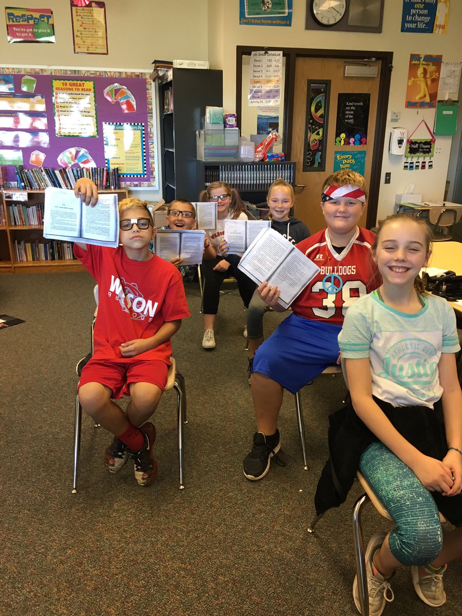 SarnesJ's tweet photo. Acting out chapter 11 of Schooled. We love the bus scene! #wilsonsouthern #wsd #6thgradereading https://t.co/gzjvZ63N4U