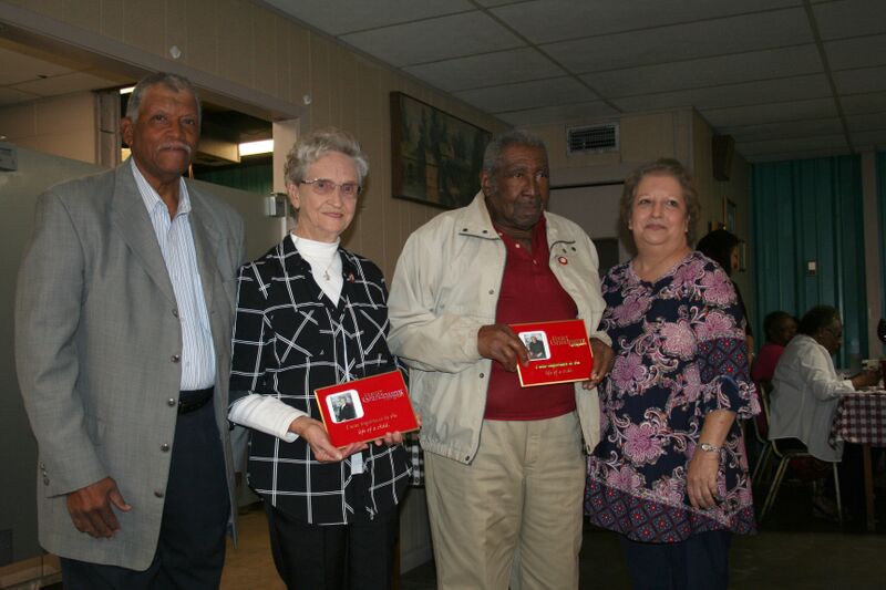 FgpOf's tweet photo. Foster Grandparents Mattie Langley (22 years) and Willie Woods (20 years) receiving pins and awards for their years of service. https://t.co/veUv0FlhLV