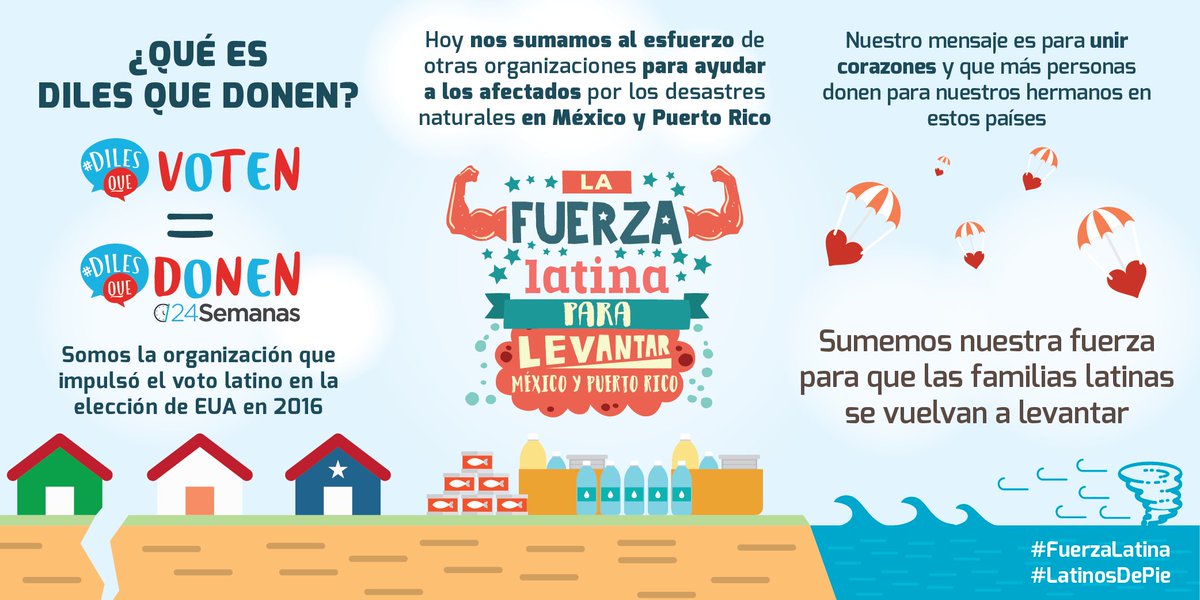 DilesQueVoten's tweet photo. Unimos esfuerzos con @ForConservation y ayudamos para que los latinos de #México y #PuertoRico se levanten. Dona en: https://t.co/BFmhEkEVeR https://t.co/f3ksszQ2ea