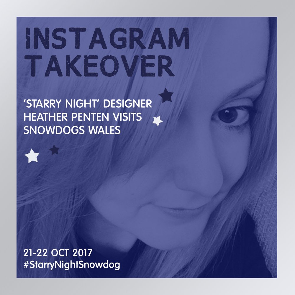 This weekend 'Starry Night' designer Heather Penten visits <a href="/SnowdogsWales/">SnowdogsWales</a> &amp; will be posting pup-dates on an Instagram Takeover: instagram.com/snowdogarttrai… #SnowdogsWales