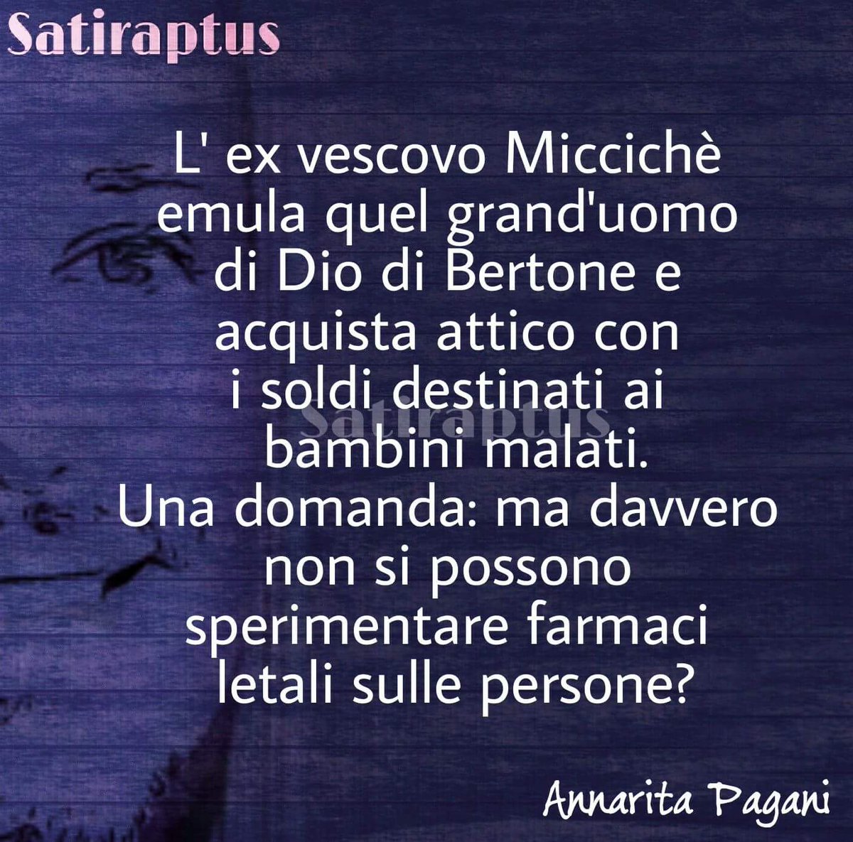Satiraptus's tweet photo. #Micciche #cardinalbertone #attico #Vaticano
Annarita Pagani https://t.co/50fj3v7Lle