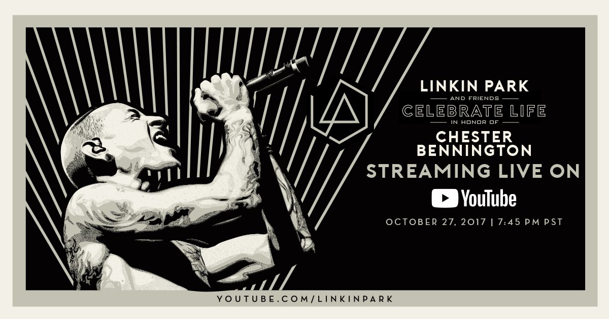 Tune in next Friday, October 27th at 7:45pm PST to watch our show in honor of <a href="/ChesterBe/">Chester Bennington</a> LIVE on <a href="/YouTube/">YouTube</a>: lprk.co/YouTube