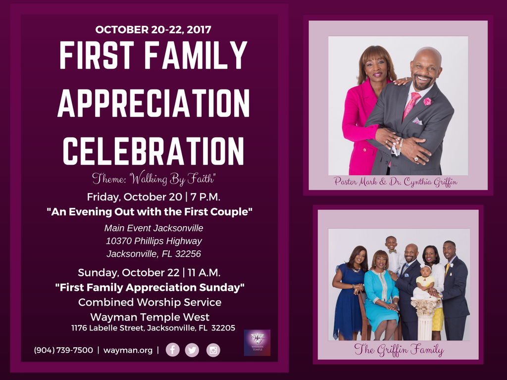 waymanmin's tweet photo. We're celebrating our 1st Family this weekend! Pastor Mark & Dr. Cynthia Griffin & the Griffin Family! We ❤️ You!
#WaymanMinistries https://t.co/7kwZzEdjEN
