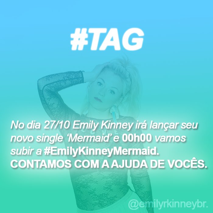 emilyrkinneybr's tweet photo. Emily Kinney lançará seu novo single 'Mermaid' no dia 27/10 e 00h00 subiremos a #EmilyKinneyMermaid. CONTAMOS COM A AJUDA DE VOCÊS. 💙🧜‍♀️🐠 https://t.co/e8QGGh9hlY