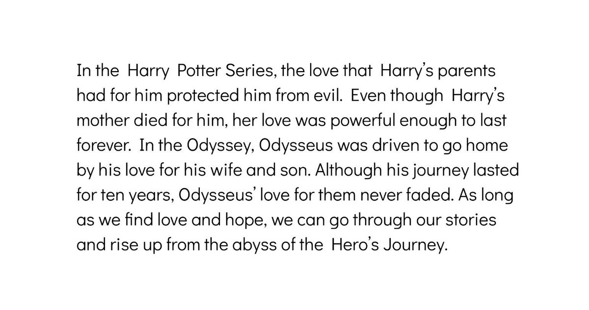 DilynneH_BCDS's tweet photo. Love is the understory of the Hero's Journey. @jk_rowling @English78bcds #BCDSEng8 https://t.co/g0JZoArFUB