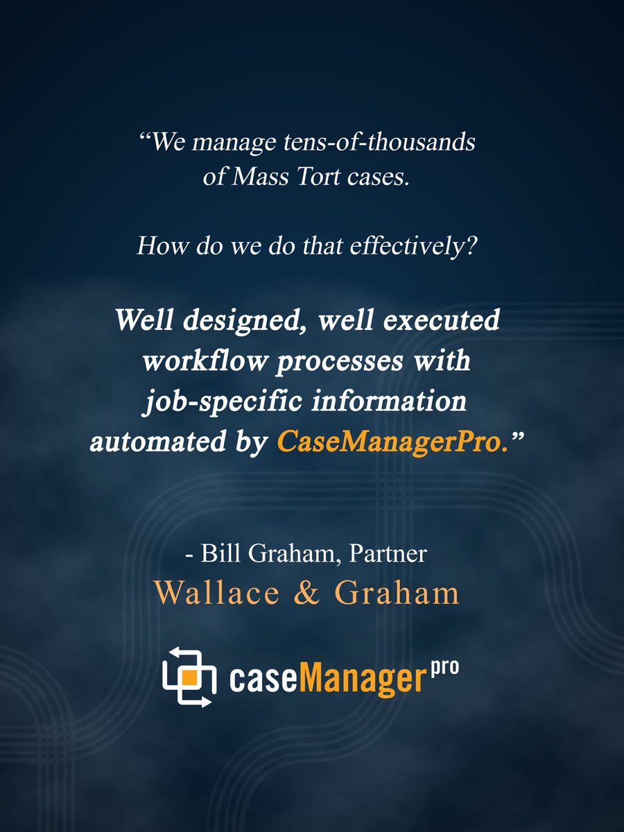 CaseManagerPro's tweet photo. CaseManagerPro – Built for Mass Torts, trusted by clients. Stop by Booth #1 to learn more. #MTMP #CaseManagerPro #MTMP2017 https://t.co/ZzMj1IelNv