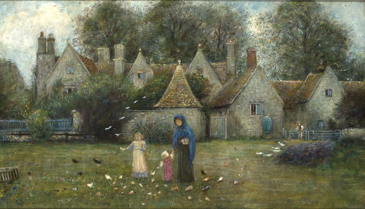 smeadleonard's tweet photo. Today’s #FridayField is one of my research sites - Marie Spartali Stillman, Kelmscott Manor from the Field, undated. Held by @delartmuseum https://t.co/tLBsjjB3kc