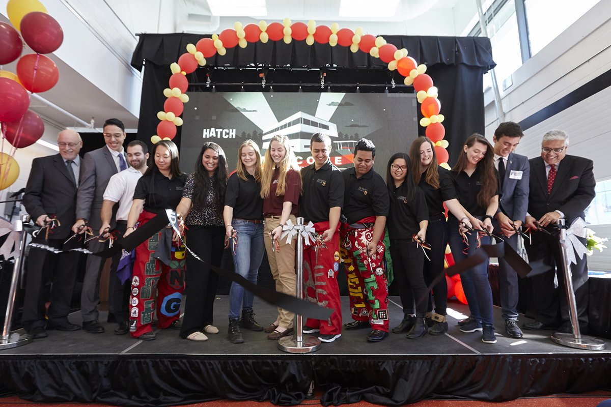 McMasterEng's tweet photo. TY to faculty, students and honoured guests who joined us for the #Hatch2017 Grand Opening: https://t.co/rr5CA9DFbb #MacEng https://t.co/zQV2R8f1zG