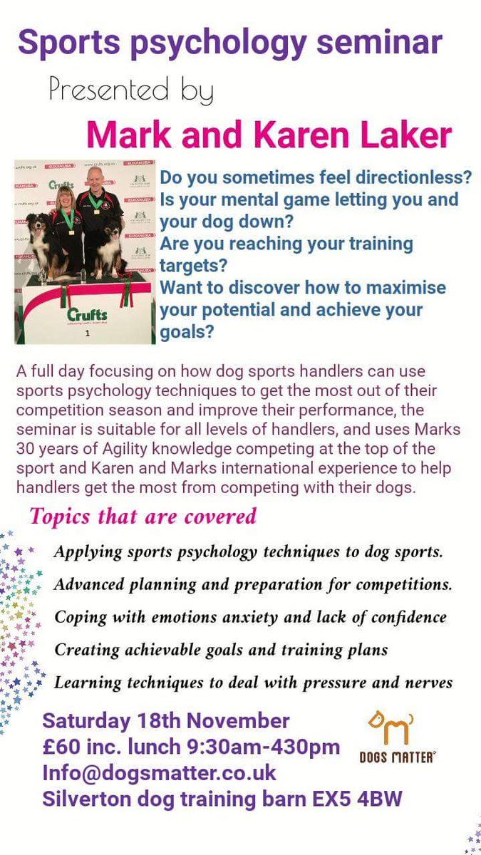 DogsMatterDevon's tweet photo. Looking forward to welcoming @marklaker and @KarenLaker in Devon in November - a couple of spaces still available https://t.co/ka9Rwp4aSa