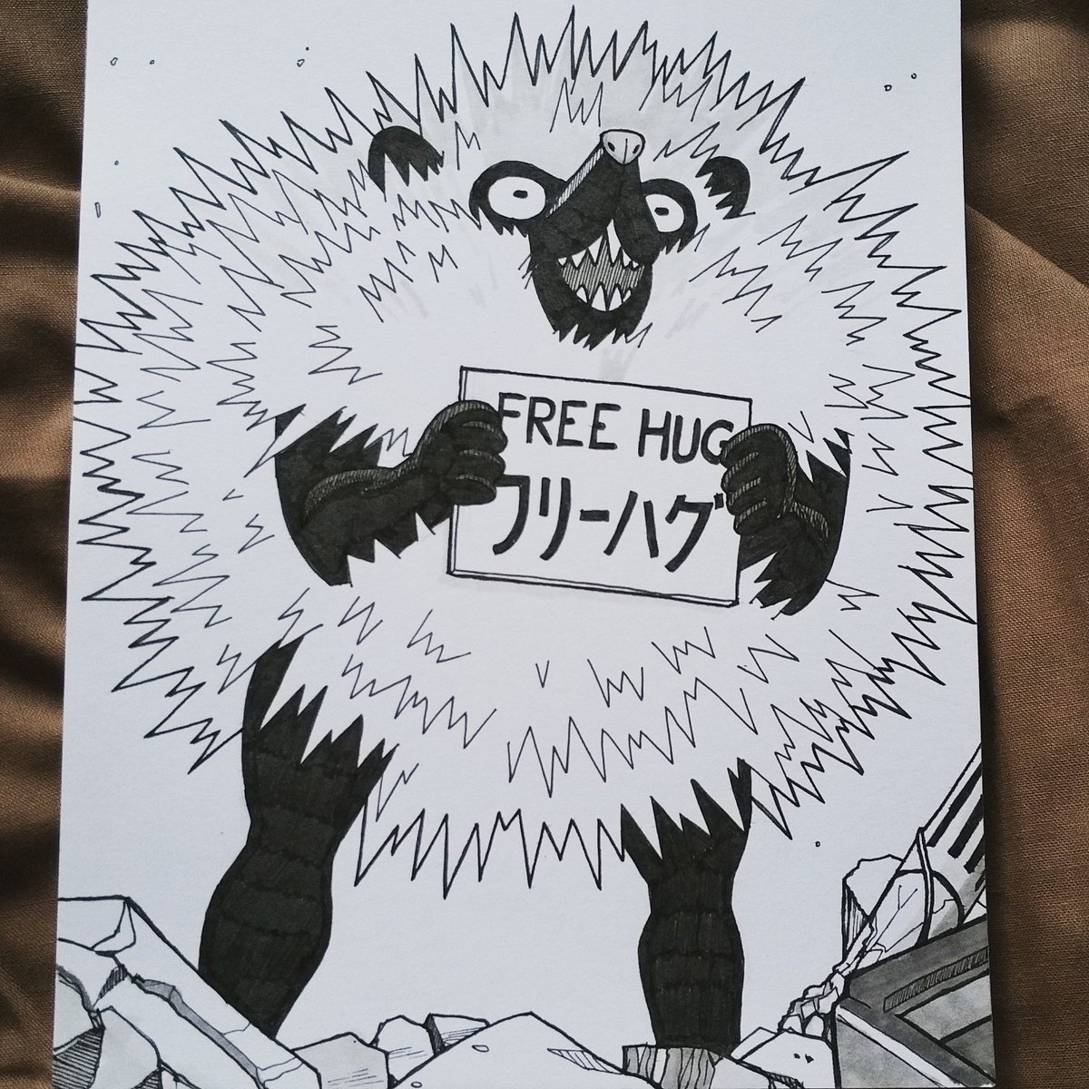 mikeymegamega's tweet photo. #inktober2017 Day18: Free Hugger! Follow on https://t.co/MrchbKfE2A  and RT for the tablet competition! https://t.co/BX5NL4SQCh