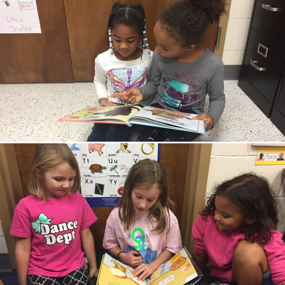 kdonald105's tweet photo. Reading with our book buddies. 3rd graders modeling fluent reading. @fox_cubs #wherewondersgrow https://t.co/N44ENLfESx