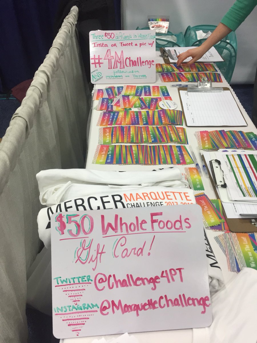 Challenge4PT's tweet photo. We are giving out THREE $50 Whole Foods gift cards! All you have to do is Follow us and post a picture with #4Mchallenge https://t.co/sKENSqkQpN