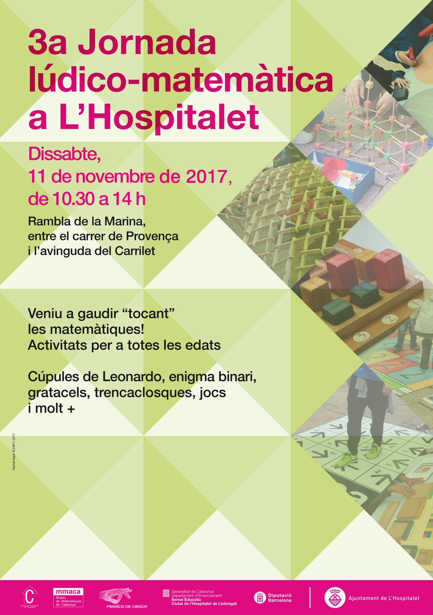 elcasalet's tweet photo. Dissabte,11 de novembre al matí: 3a Jornada lúdico-matemàtica a L'H https://t.co/P3pZljFMa4 https://t.co/g7w4FV1a2e
