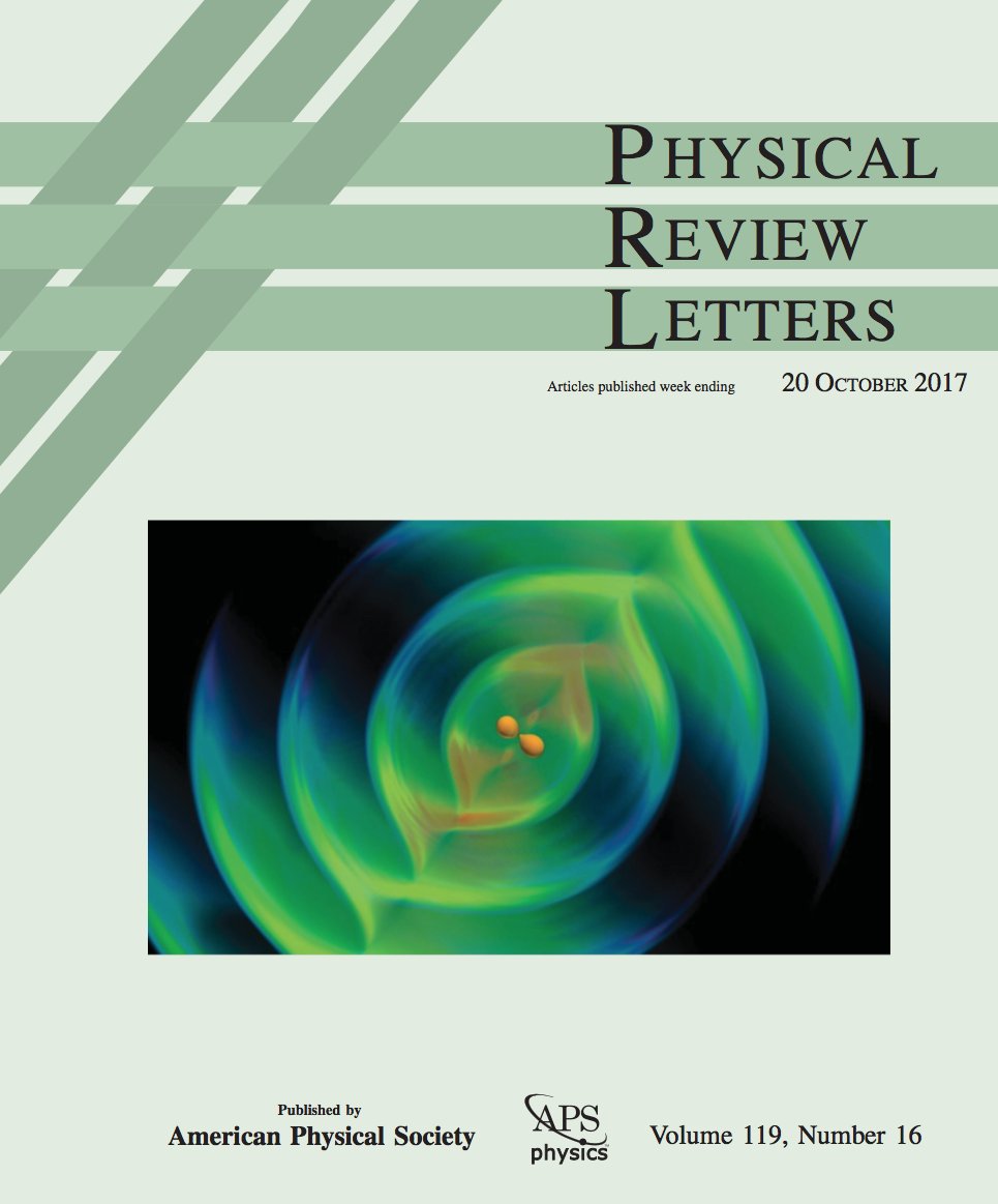 RobertGaristo's tweet image. Here&apos;s the @PhysRevLett print cover for @LIGO-@ego_virgo #BinaryNeutronStar #GravitationalWaves