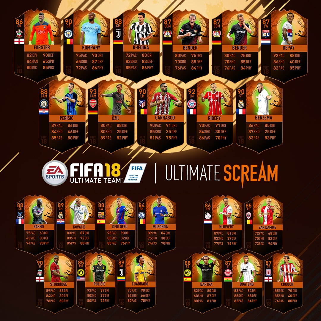 EASPORTSFC's tweet photo. During Halloween (Oct 29 to Nov 1), the Scream Team comes alive! Watch out for more boosts later. Details: https://t.co/YPmTW43cOu https://t.co/foxw0AWaQ0