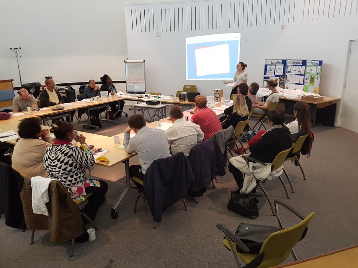 FaceEquality's tweet photo. Campaigns officer Phyllida Swift discussing hate crime at the Pan Disability Hate Crime event @RealDPO (pic from @NationalHCAW) #nchaw https://t.co/FQy2l4eGhv