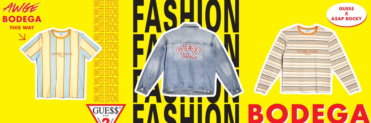 GUESS's tweet photo. Now available on GUESS.EU 🌐 USA Exclusives from the @asvpxrocky x GUESS Jeans Collection https://t.co/KFOmOk22Hr #ASAP4GUESS https://t.co/m5CC1CXLal