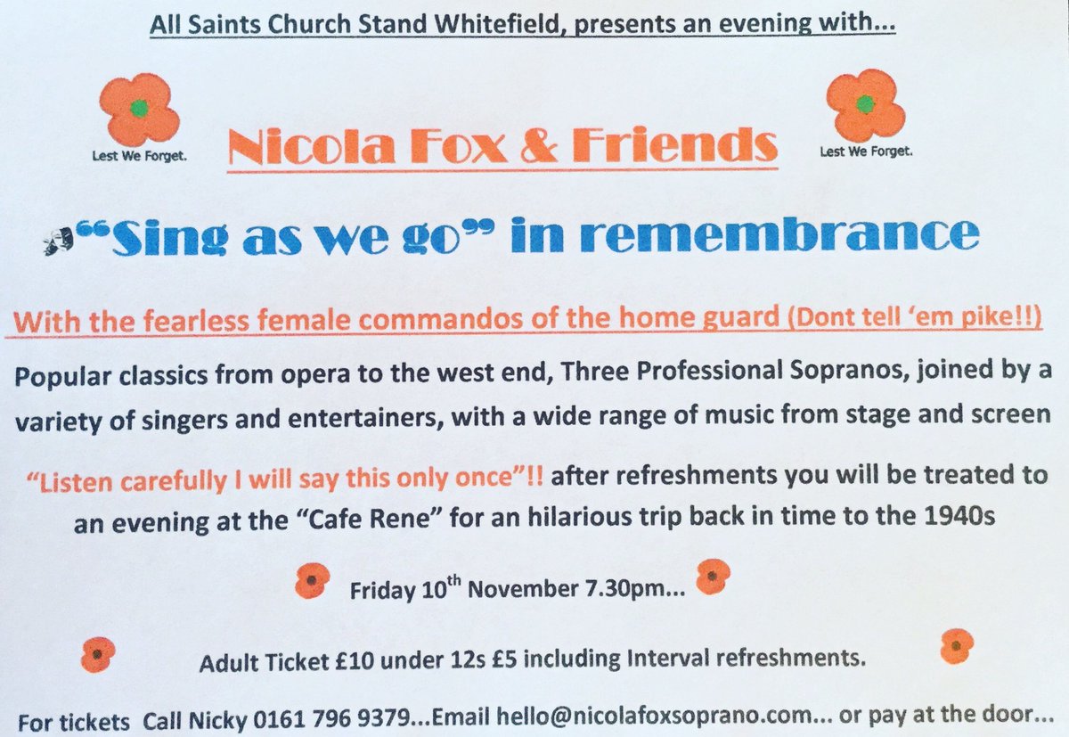 nfoxsoprano's tweet photo. A great show #remembrancesunday #localconcerts #lovewhitefield #soprano #localtalent https://t.co/eU0bJ9atvM