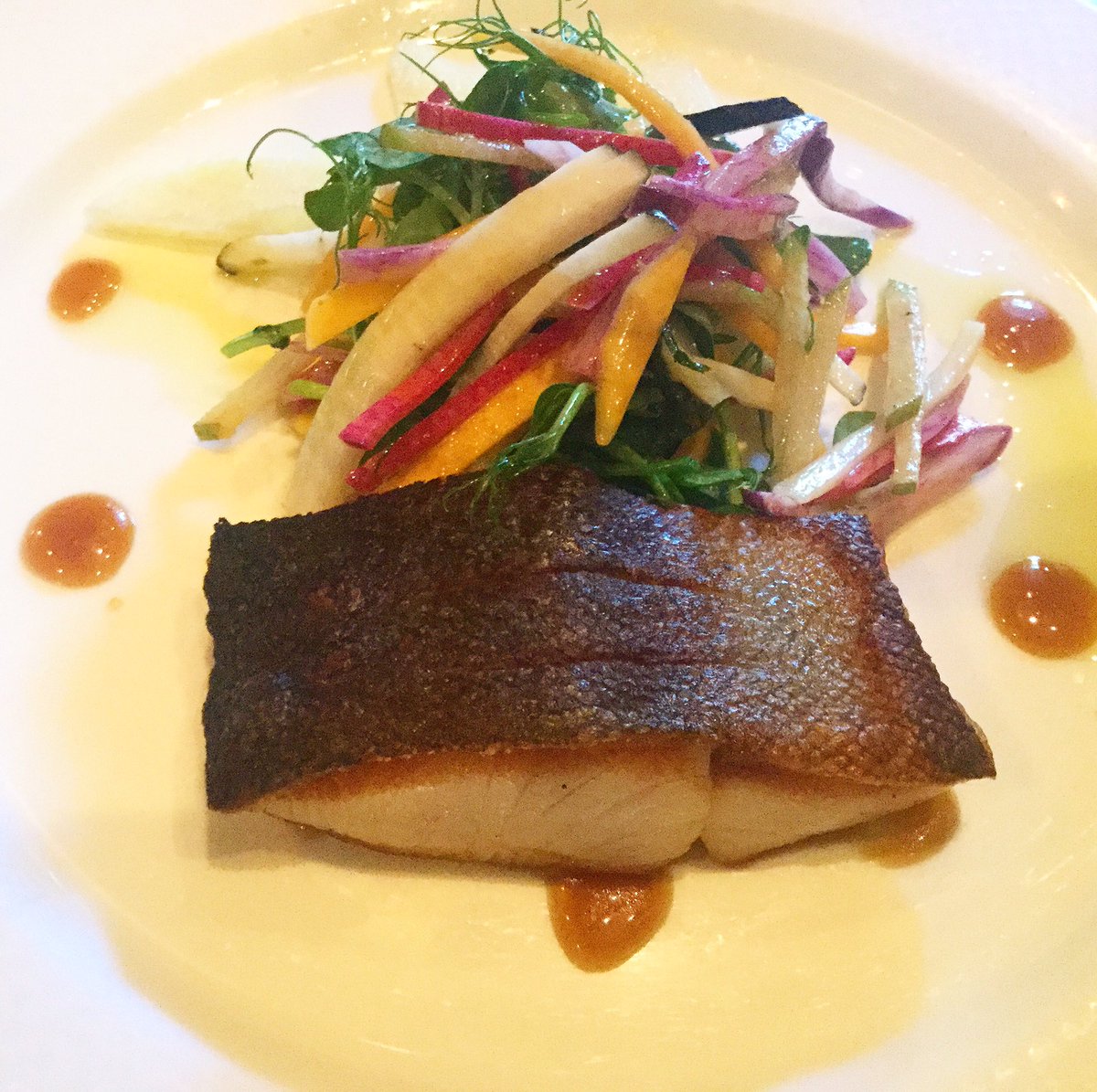 Merluzzo Nero Affumicato - House smoked black cod with a salad of apple, radish, and pumpkin
#escarestaurant #fresh #seafood #fish