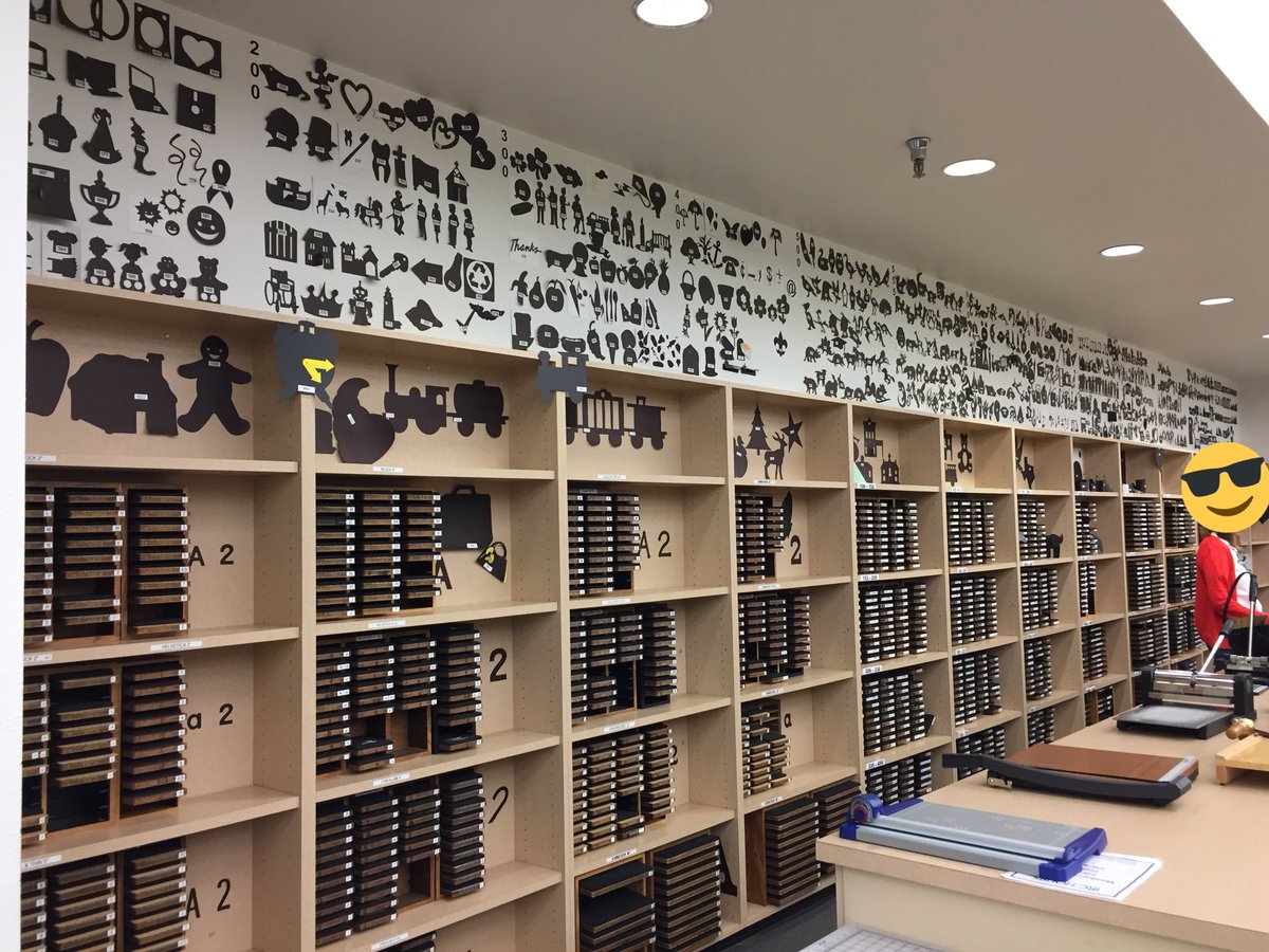 BCSTAR80's tweet photo. I am fully obsessed and can’t stop staring at the wall of die cuts here @gisdnews — an absolutely treasure trove. #SpringboardPL @TheDeanPackard https://t.co/etfhABzjQ0