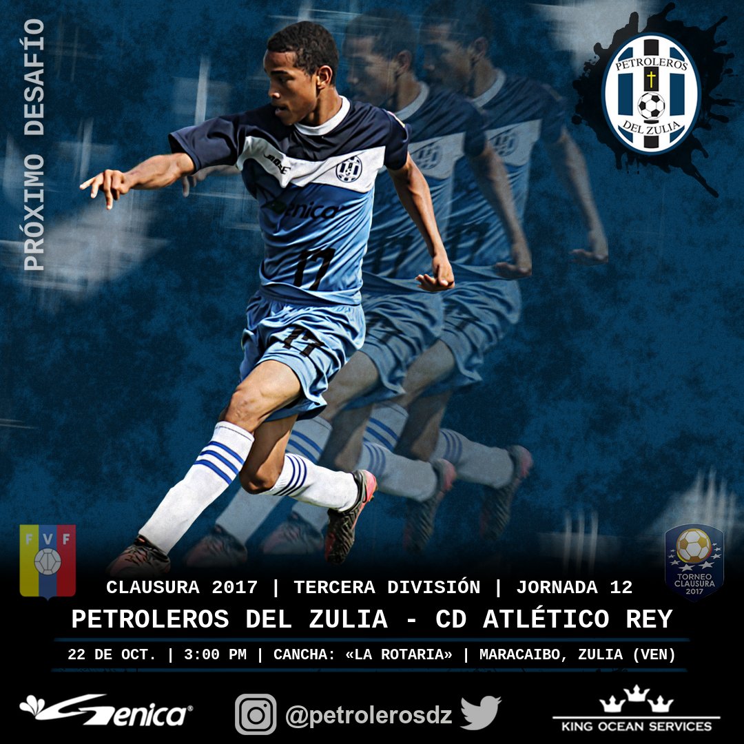 ¡PRÓXIMO DESAFÍO! #Clausura2017 | #J12 | #Tercera | Estadio: #LaRotaria | #Maracaibo | 3:00 p.m. |  #PetrolerosDZ - <a href="/AtleticoRey/">Atlético Rey</a>  #FutVe