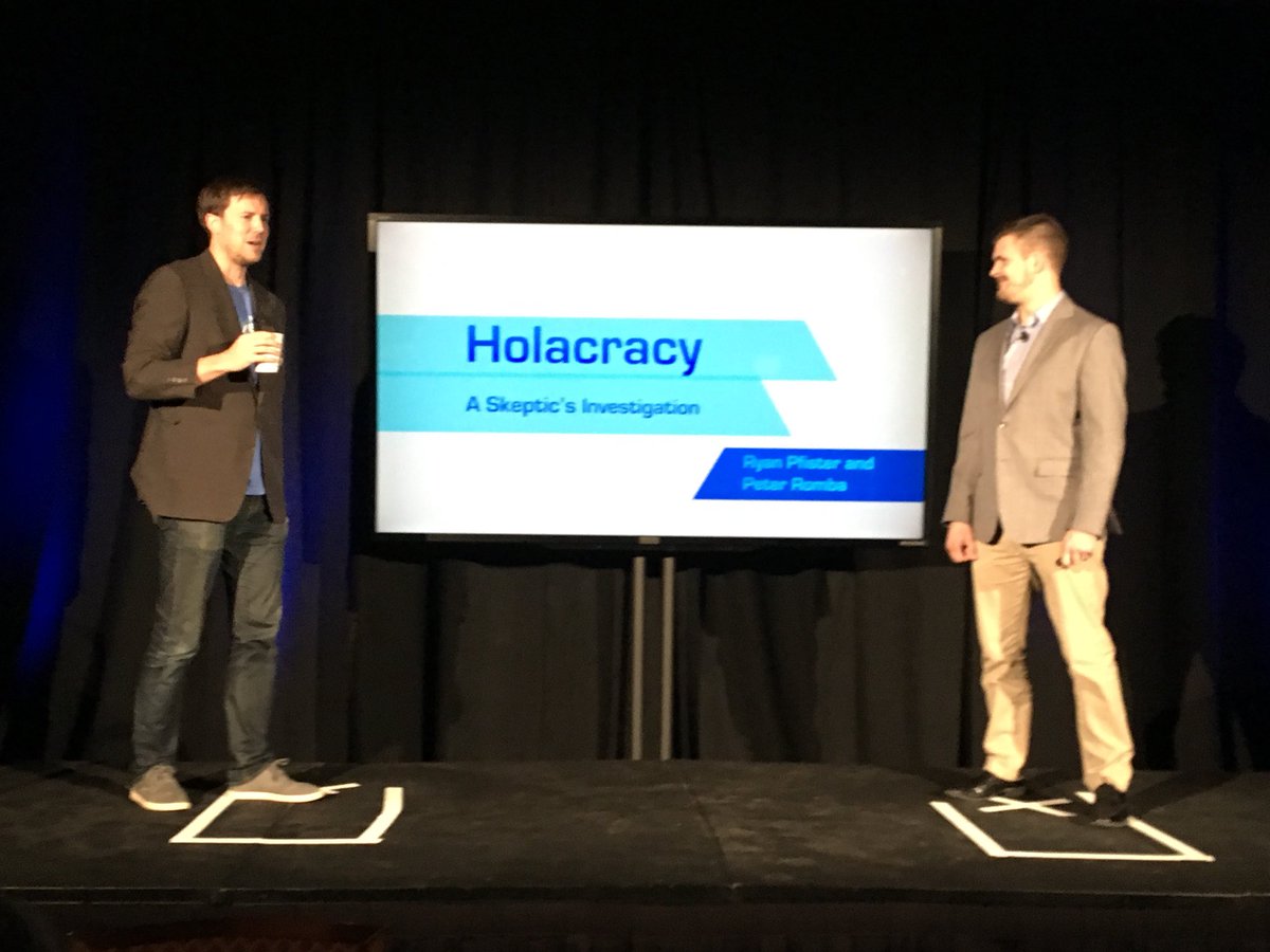 Margaret_Rogers's tweet photo. Holacracy gurus. #Finfest2017 @Pariveda_Inc https://t.co/QRohD5IKYS