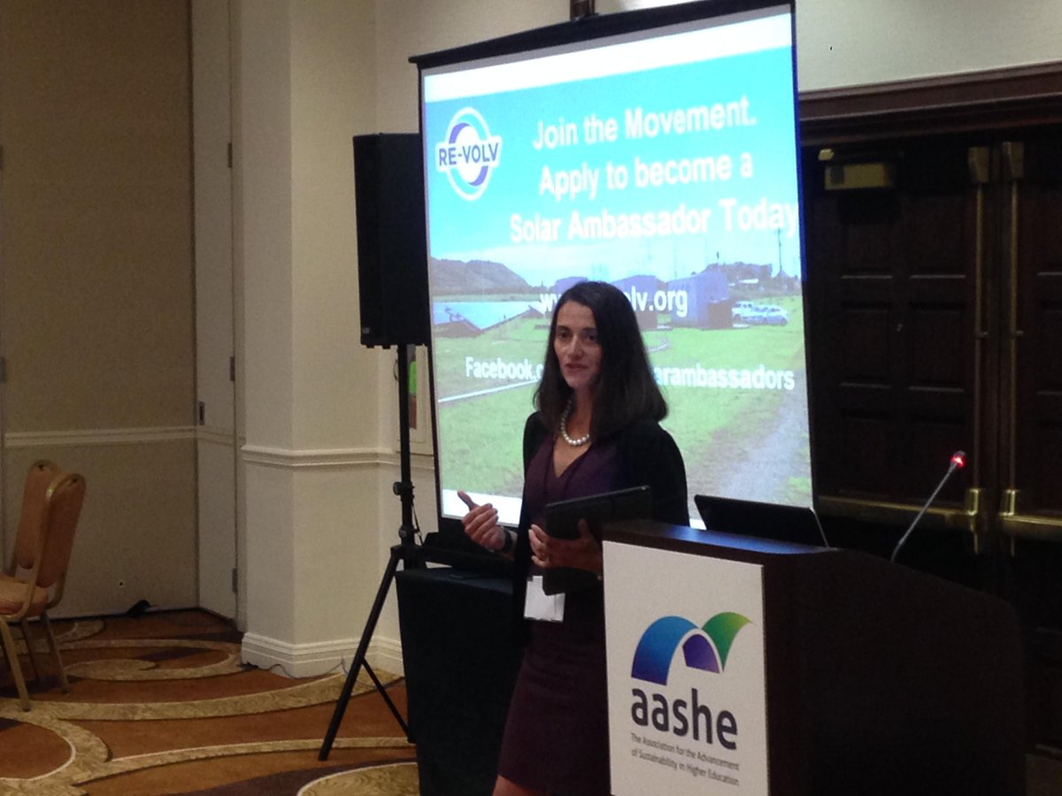 RE_volv's tweet photo. Thanks 2 @CCUChanticleers 's #SolarAmbassador team Cat Sweeney, Maria Karahalios and Dr. Pam Martin for representing @RE_volv at #AASHE2017! https://t.co/vSGKVyHUUP