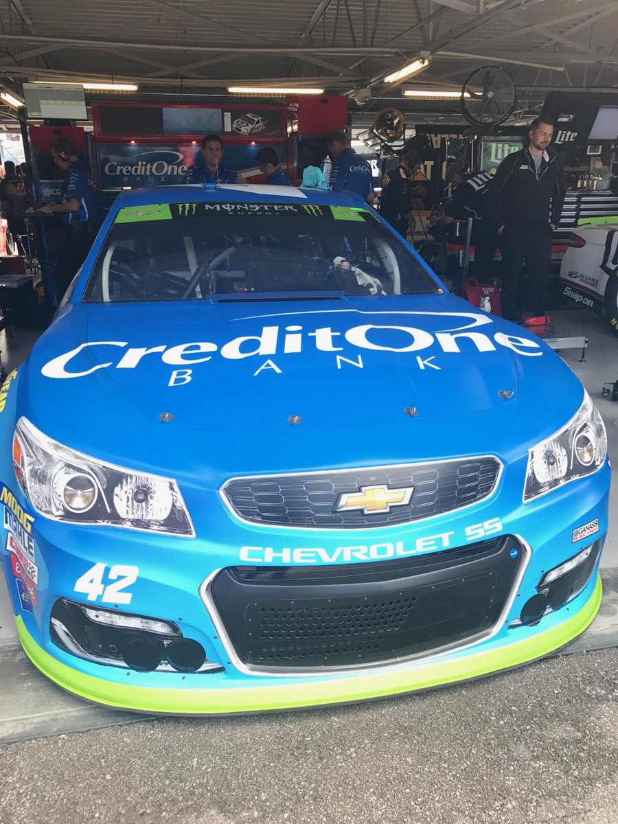 CreditOneBank's tweet photo. Weβre headed to Kansas with @KyleLarsonRacin! RT to wish him luck in clinching a spot in the next round of #NASCARPlayoffs! #CreditOneRacing https://t.co/266AGJ5hno