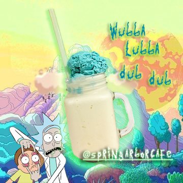 SpringArborCafe's tweet photo. Our shakes are out of this dimension!  #rickAndMorty https://t.co/HQOrDuoHfG
