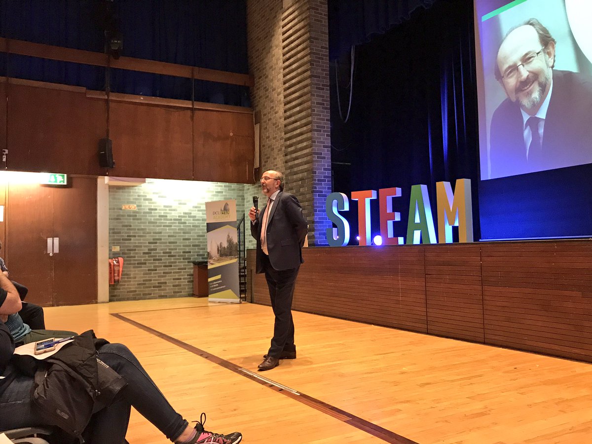 Intel_IRL's tweet photo. "We believe innovation, imagination and discovery are are critically important" - Brian MacCraith #STEAMhack @DublinCityUni @RyanAcademy https://t.co/lZqSWB0Dom