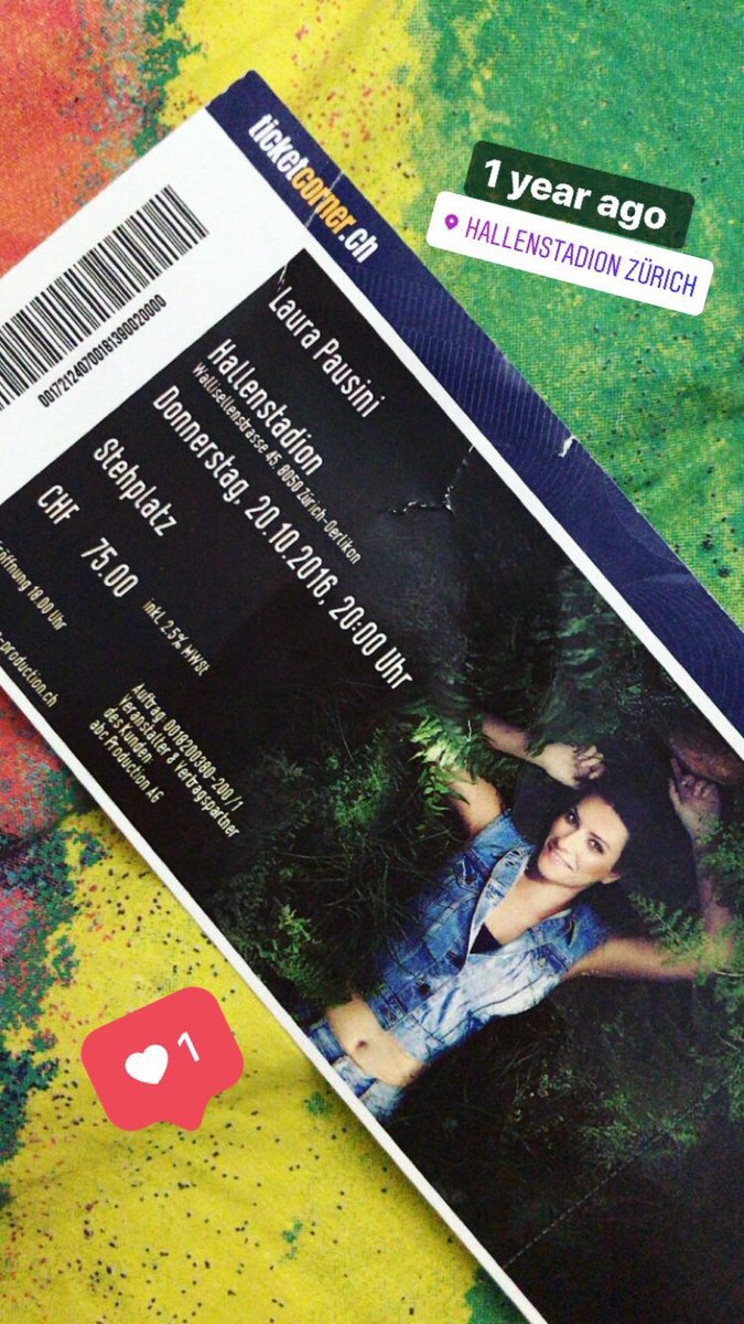 Un anno fa oggi eravamo a Zurigo, ti ricordi? <a href="/LauraPausini/">Laura Pausini</a> giorni indimenticabili.. manchi 🍀♥️ Avril