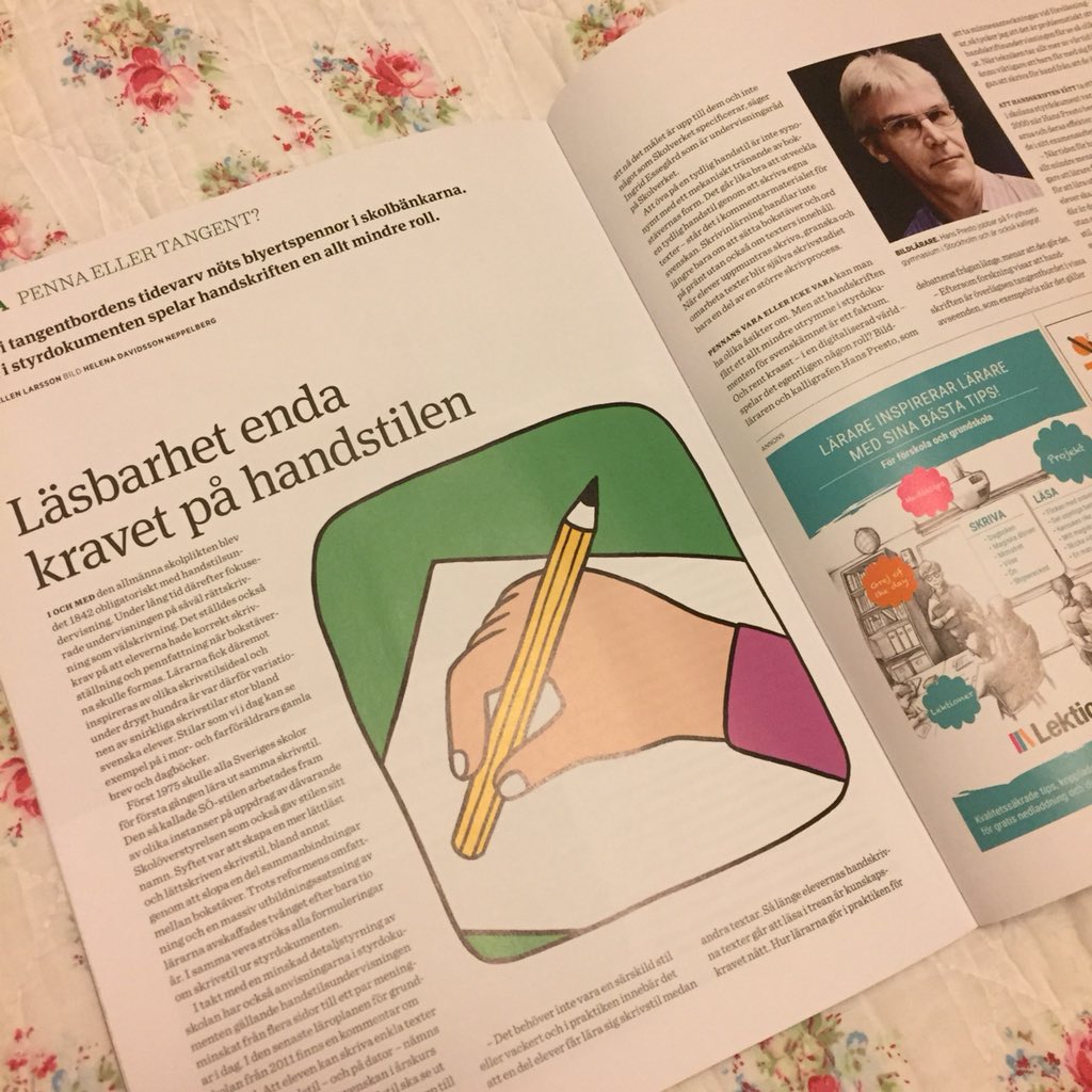 hapre's tweet photo. Svensklärartidningen Alfa skriver om #handstil https://t.co/cjzeb0yAWA #tidningenalfa #handskrift #handskrivning https://t.co/QCZZ2ueasd