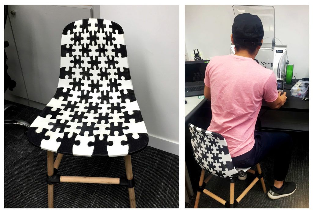 Points3d's tweet photo. The Making of Bits &amp; Parts 3D Printed Chair https://t.co/5oR2EoYu5k via @zmorph3d #3DPrintPoints #GCC https://t.co/BgxPuITiMm