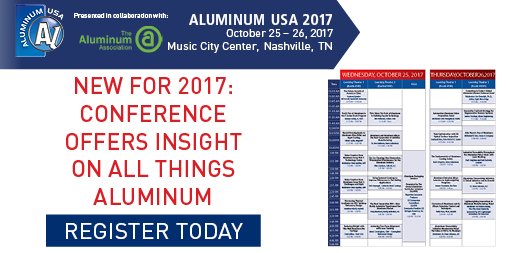 Register Today for #ALUSA; experience innovation and new transportation, packaging and sustainability technologies! aluminum-us.com/RegisterToday