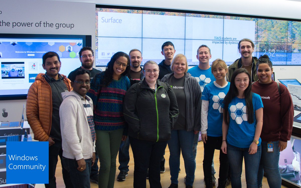 jasminelilyb's tweet photo. #WindowsCommunity team @MicrosoftStore in Seattle! We can't wait to connect w/you! Where should we go next? Check https://t.co/XzJeJBNNwB https://t.co/60fkJXVpQv