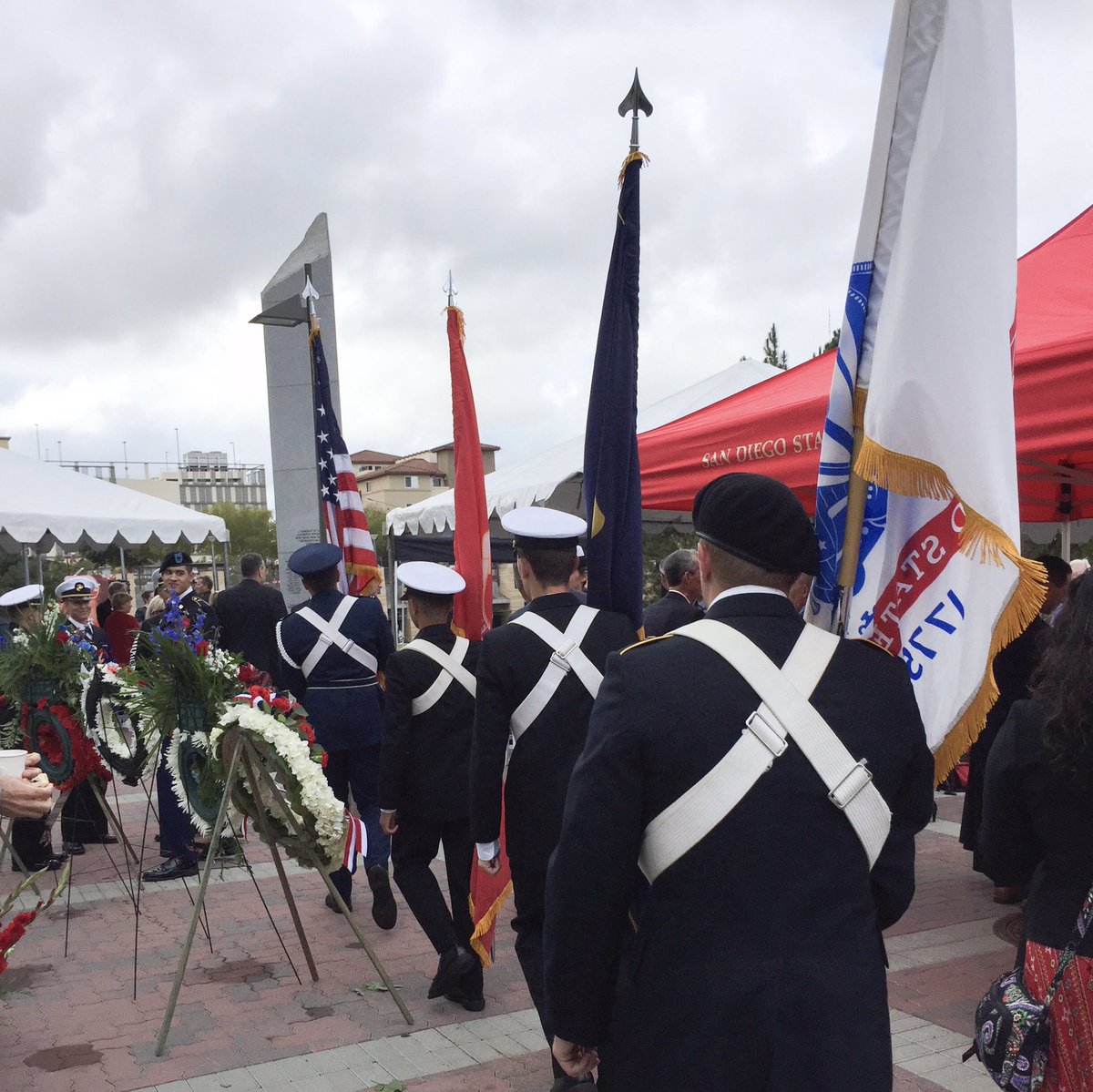 Honoring SDSU's 239 fallen veterans at today's wreath-laying ceremony.