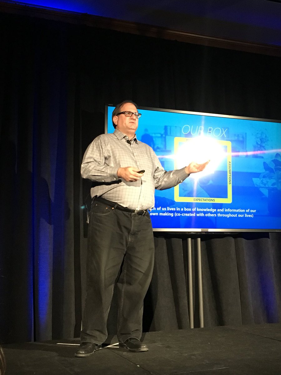 Margaret_Rogers's tweet photo. Keynote speaker, Bruce Ballangee, challenging @Pariveda_Inc Fins to think about the sides of our box. #FinFest2017 https://t.co/Pfswemo5P7