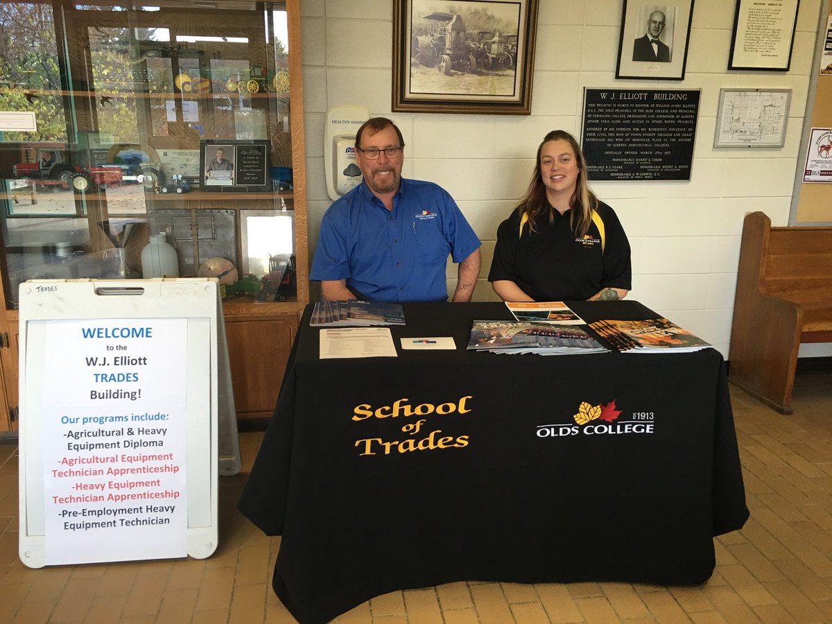 #ocopenhouse at Olds College! Hard working trades staff greeting and touring potential future grads
